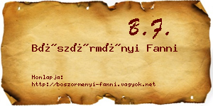 Böszörményi Fanni névjegykártya
